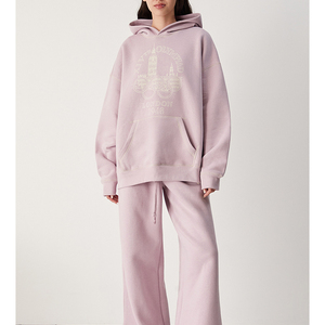 Sweat-shirt à capuche surdimensionné pour femme, pull en molleton avec imprimé, poche avant, manches longues, coupe ample, tenue décontractée d'automne - Product Image 1