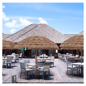 Sombrilla de palma natural con forma de cúpula, con estructura de madera, para sombra en el jardín y decoración tropical, hecha en Vietnam. - Product Image 4