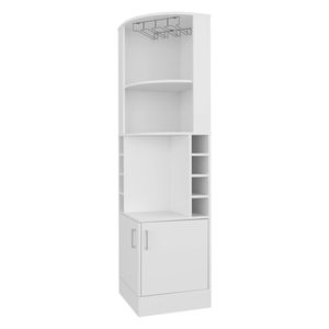 Mobile Bar Angolare Bianco con Portabottiglie e Portabicchieri per Uso Domestico o Commerciale - Product Image 3