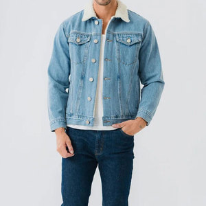 High Quality <b>Winter</b> Denim <b>Jeans</b> Coats for Men 100% Cotton Customizable Options Wholesale Price Pakistani Made - Product Image 1
