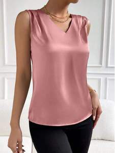 Débardeur sans manches à col carré pour femme, noir uni, élégant, longueur normale, respirant, écologique, séchage rapide, 100 % coton - Product Image 1