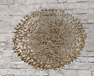 New Designed Metal <b>Large</b> Fruit Bowl In Golden Finished With Tree Stem Design For Table Decor - Product Image 1