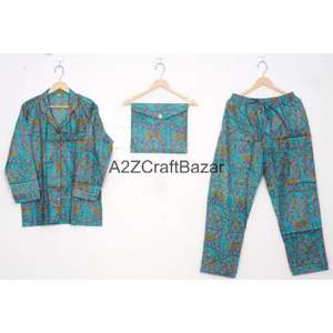 Conjuntos de Pijamas de Verano para Mujer al por Mayor, de Alta Calidad, Suaves y Transpirables, 100% Algodón, con Estampado Floral, Cintura Elástica, Secado Rápido, Directo de Fábrica - Product Image 6