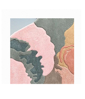 Contemporary abstract wool rug hand carved irregular shape soft carpet for living room bedroom decor floor mat interior piece