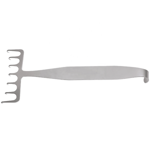 Inline Bent Neck 4 Prong Freeman Face Lift Retractor 18cm/38mm Rétracteur de râteau en acier inoxydable pour base d'instrument chirurgical - Product Image 3