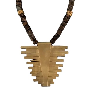 สร้อยคอเขาควายวัวมาใหม่เครื่องประดับกระดูกรูปสัตว์ขัดเงาลูกปัดดีไซน์ธรรมชาติสำหรับผู้หญิงงานแต่งงาน - Product Image 1