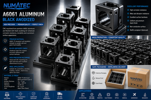 Componentes de Fresado/Torneado CNC Anodizados en NEGRO, Aleaciones de Acero para Mecanizado, Certificación ISO9001, Entrega en 20 Días - NUMATEC Vietnam - Product Image 3