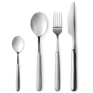 Ensemble de couverts minimalistes en acier inoxydable, finition miroir, passe au lave-vaisselle, fourchette, couteau, cuillère pour les mariages, les dîners et les événements spéciaux - Product Image 1