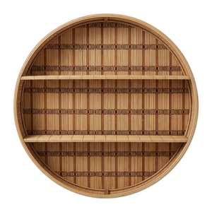 Rustic Round Bamboo Wall <b>Shelf</b> Boasts A Beautifully Textured Surface Perfect For Enhancing The Character Of Rooms - Product Image 1