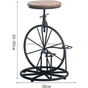 Table de bar et tabouret de style rustique industriel avec plateau en bois massif et structure métallique, ensemble moderne pour café, nouveauté 2026 - Product Image 3