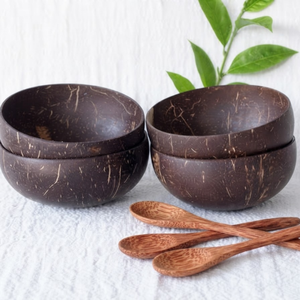 Bol et cuillère en noix de coco naturelle, vente en gros, ensemble de bols en noix de coco de haute qualité pour salade de fruits pour les fêtes, au meilleur prix - Product Image 2