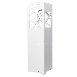White 3-Tier Bathroom Storage Cabinet with 2 Doors 23*23*80CM Size Furniture for Organizing Your Space - Product Image 5