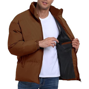 Custom Logo Outdoor Lightweight Warm Duck Feather <b>Men</b> Nylon <b>Hooded</b> Winter Bubble Puff <b>Coat</b> Puffer Jackets - Product Image 3