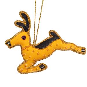 Árbol de Navidad hecho a mano tela bordada decoraciones personalizadas al por mayor adorno con camello Reno oveja caballo - Product Image 4