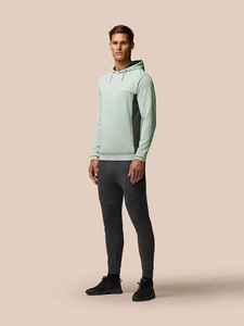 Sudadera con Capucha para Hombre, Color Verde Salvia, Manga Larga, Felpa Francesa, Corte Ajustado, Transpirable, Informal, para Otoño, con Bolsillo Frontal, Tejido de Punto - Product Image 6