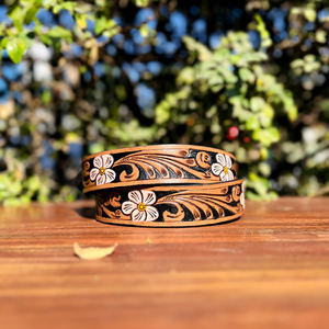 Ceinture Western en cuir sculptée à la main avec boucle Western en laiton, ceinture en cuir argentin peinte à la main, ceinture de cowboy - Product Image 2