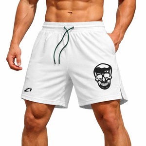 Pantalones Cortos Deportivos Casuales con Estampado de Calavera para Hombre, Transpirables, de Secado Rápido, con Cordón en la Cintura, Ropa Deportiva de Alto Rendimiento, Suministro Directo de Fábrica - Product Image 1