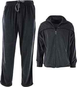 Ensemble de survêtement en molleton pour homme, coupe slim, deux pièces, sweat à capuche zippé et pantalon de jogging, personnalisable, hiver, gym, streetwear - Product Image 1