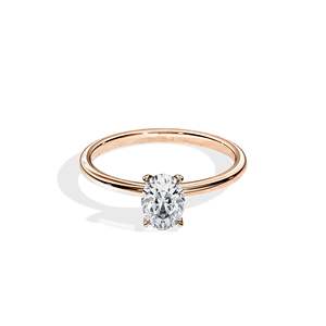 Bague de fiançailles classique en diamant taille ovale, monture à griffes en or jaune, bijoux fins pour femme - Product Image 5