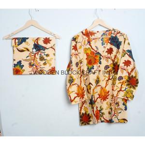 Conjunto de Pijama de Manga Larga con Cuello en V 100% Algodón para Mujer, Suave, Transpirable y Lavable a Máquina - Product Image 3