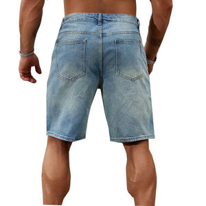 Shorts de Mezclilla para Hombre, Estilo Urbano de Verano, Jeans Casuales Vintage, Alta Calidad, Transpirables, Cómodos, Corte Recto, Detalles Desgastados - Product Image 2