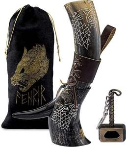 Cuerno Vikingo para Beber de Material Orgánico Ecológico de Súper Calidad, Pulido, Ligero, con Opción de Logotipo Personalizado para Recuerdo - Product Image 1