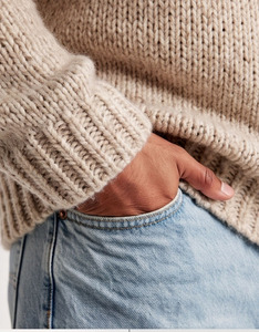 Pull tricoté d'hiver pour homme, col rond, coupe ample, manches longues, doux et chaud, personnalisable, vente en gros - Product Image 4