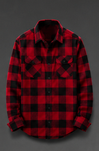 Camisa de Franela a Cuadros de Manga Larga para Hombre, de Alta Calidad, Corte Regular, Informal, de Algodón, con Botones - Product Image 3
