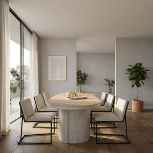 OEM ODM Outdoor/Indoor Dining Set Vietnam Solid Aluminum or <b>Wood</b> Frame Weather-Resistant <b>Garden</b> <b>Table</b> Chairs 4/6/8 Seats Custom - Product Image 1