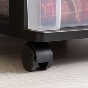 Set di Carrelli Portaoggetti Stretti a 4 Cassetti con Ruote, Nero - Organizer Compatto per Camera da Letto, Armadio, Bambini e Hobby - Ruote Rimovibili - Product Image 3