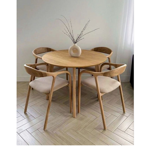 ชุดโต๊ะและเก้าอี้ไม้สักพร้อมเบาะนุ่ม - Product Image 1