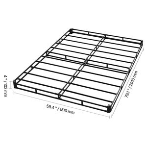 Base letto matrimoniale in metallo rinforzato con materasso, tessuto lavabile, box spring da 35 pollici, 4 gambe in metallo, misura doppia - Product Image 6