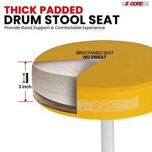 5-Core Drum Throne with <b>3</b>-Inch Padded Seat Adjustable Drumming Chair for Practice and Performance - Product Image 3