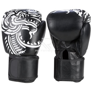 Gants de kick-boxing en cuir de qualité supérieure avec logo personnalisé, fermeture auto-agrippante antidérapante, vente en gros, entraînement professionnel, sac de sparring, OEM - Product Image 2