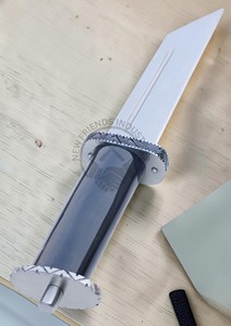Nouveauté : Couteau de chasse Viking court personnalisé fait main, lame en acier carbone de 10 pouces, manche en corne, design ambidextre, couteau Seax - Product Image 5