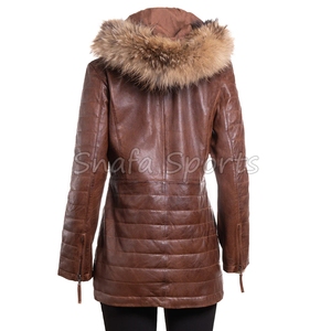 Veste en cuir pour femme 2026, en peau de mouton véritable, tricotée, personnalisable, de haute qualité, respirante, pour l'hiver - Product Image 5