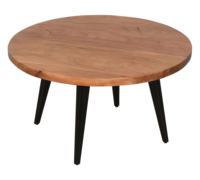 Table basse en métal noir avec trou central pour la décoration, finitions antiques, forme ronde, table basse centrale - Product Image 3