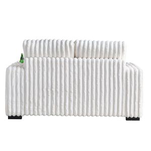 61.42 pollici Beige bracciolo quadrato Loveseat ottomana 2 pz cuscini posteriori 4 pz lancio cuscini portabicchieri Bluetooth Set da salotto - Product Image 6
