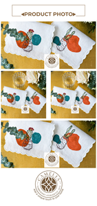 Servilleta de lino con un encantador bordado de cactus, tonos cálidos y juguetones que aportan un toque fresco y vibrante. - Product Image 3