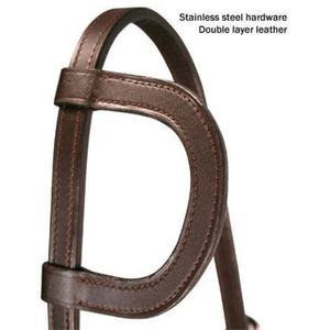 Premium Double Layer Leather Headstall <b>Slip</b> Ear Western Headstall with Stainless Steel Hardware Durable OEM Supplier - Product Image 5