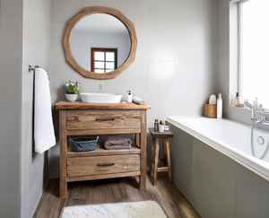 Mueble de baño de madera con cajones de almacenamiento, mueble de lavabo de madera maciza, adecuado para diseños de baño de lujo y minimalistas. - Product Image 2