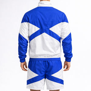 Custom Lightweight Sports <b>Running</b> Streetwear Track Suit 2 Pieces Crinkle Nylon <b>Reflective</b> Windbreaker <b>Jacket</b> and Pant Tracksuit - Product Image 4