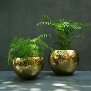 Brass Decorative Planter Pot Indoor <b>Desk</b> Planter Pot Gold Plated Metal Succulent Planters Circular Indoor Desktop Flower Pot - Product Image 6