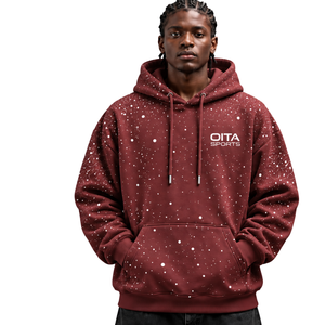Brown <b>White</b> Men Pullover <b>Hoodie</b> Regular Fit Casual Fleece Sweatshirt Drawstring Hood Kangaroo Pocket 100% Cotton Winter - Product Image 1