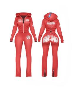 Fall Clothing 3 Piece Set Women Tracksuit Custom <b>Rhinestone</b> LOGO Streetwear Sports Bra <b>Jacket</b> and Flare Yoga Pants Set for Women - Product Image 4