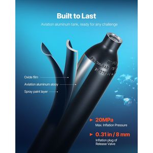 Bombola Subacquea Portatile da 0,5L con Pompa, Supporta 5-10 Minuti di Respirazione Subacquea, Profondità di Immersione 98,43 Piedi, Cilindro di Ossigeno - Product Image 3