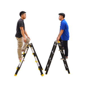 NIKAWA Multi-Purpose Aluminum Folding <b>Ladder</b> 12ft 12 Steps Manual Lock 300lb Capacity Home Use - Product Image 1