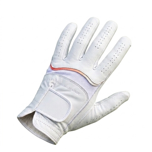 Injae <b>White</b> Genuine Leather Golf <b>Glove</b> Right Hand Breathable Hook And Loop Closure Unisex Sport Wear OEM ODM Factory Low MOQ - Product Image 3