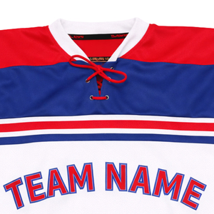 Maillot de hockey sur glace personnalisé |   Col à lacets de style vintage - Personnalisez le nom et le numéro de votre équipe - Vêtements de sport en mesh de qualité supérieure - Product Image 6