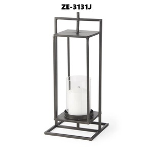 Portavelas minimalista de un solo tallo para una decoración de mesa elegante y una decoración moderna del hogar. Linterna para velas de exportación con cristal disponible. - Product Image 3